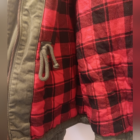 Hollister double lined army green fullzip hooded jacket - Picture 8 of 8